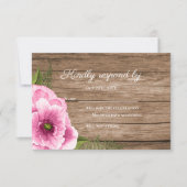 Rustikale Elegant Rosa Grüne Aquarellpflanzen RSVP Karte (Vorderseite)