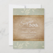 Rustikale Elegant Sage Green Blätter 50. Geburtsta Einladung (Vorderseite)
