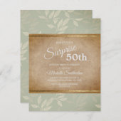 Rustikale Elegant Sage Green Blätter 50. Geburtsta Einladung (Vorne/Hinten)