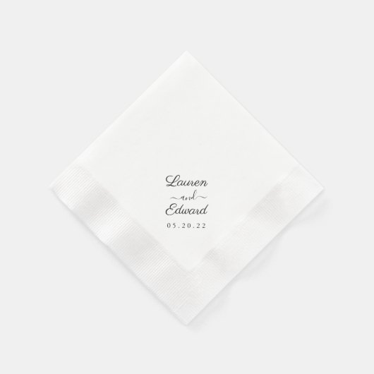 Rustikale Elegant-Script-Hochzeit Serviette (Ecke)