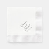 Rustikale Elegant-Script-Hochzeit Serviette (Vorderseite)