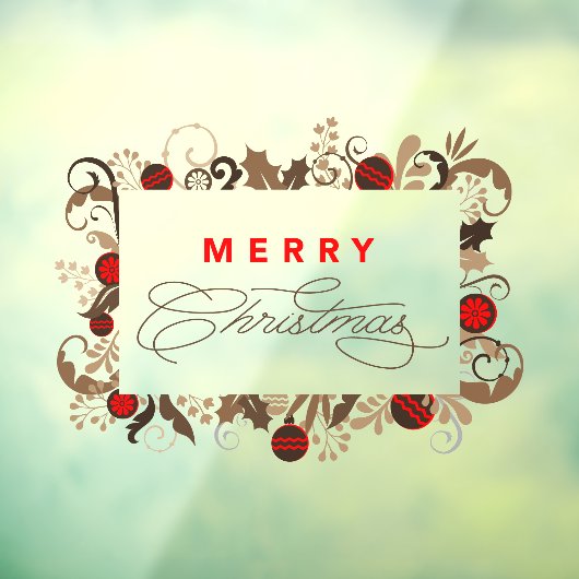 Rustikale Elegant Vintag frohe Weihnachtskalligrap Fensteraufkleber (Blatt 3)