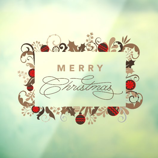 Rustikale Elegant Vintag frohe Weihnachtskalligrap Fensteraufkleber (Blatt 3)