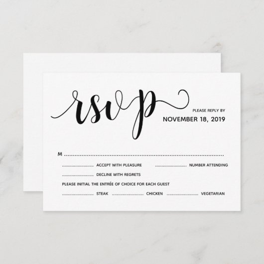 Rustikale Elegant Wedding UAWG Invitation Repitati Begleitkarte (Vorne/Hinten)