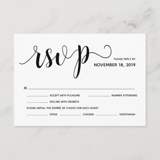 Rustikale Elegant Wedding UAWG Invitation Repitati Begleitkarte (Vorderseite)