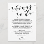 Rustikale Elegant Wedding Welcome and Itinerary Ca Programm (Vorderseite)