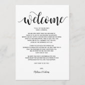 Rustikale Elegant Wedding Welcome and Itinerary Ca Programm (Vorderseite)