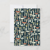 Rustikale Elegant Woodland Wild Mushrooms Wedding RSVP Karte (Rückseite)