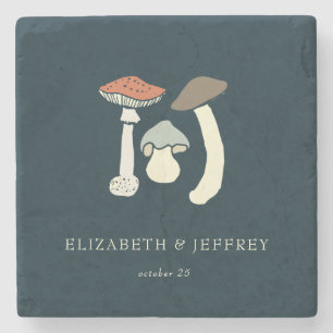 Rustikale Elegant Woodland Wild Mushrooms Wedding Steinuntersetzer