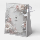 Rustikale, elegante 3D-Blumenhochzeit Geschenkschachtel (Rückseite)