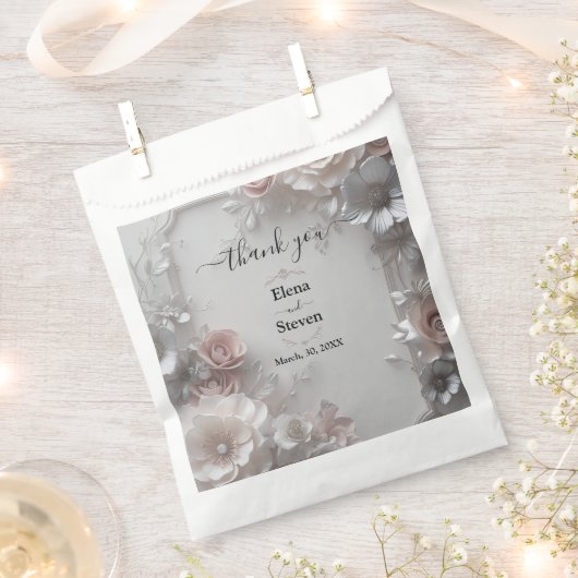 Rustikale, elegante 3D-Blumenhochzeit Geschenktütchen (Ausgeschnitten)