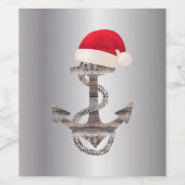 rustikale, elegante ANCHOR + Silbergradität | Weinetikett (Einzelnes Label)