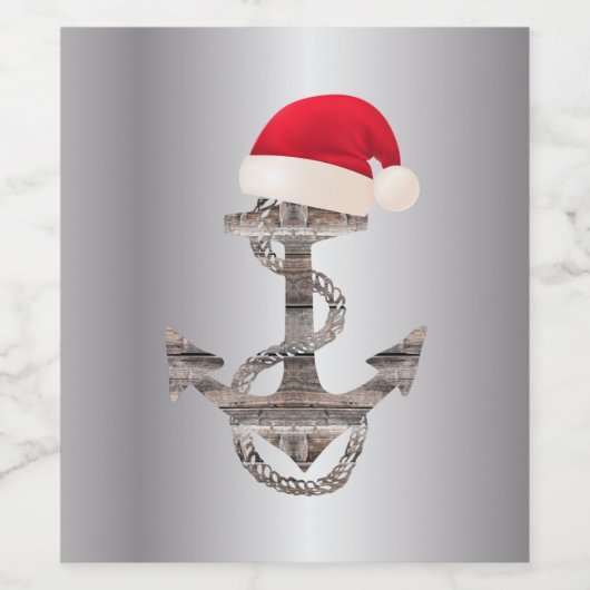 rustikale, elegante ANCHOR + Silbergradität | Weinetikett (Einzelnes Label)