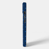 Rustikale elegante blaue und schwarze Sterne Case-Mate iPhone Hülle (Rückseite / Links)