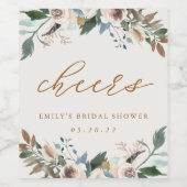 Rustikale Elegante Blumen Fall in Liebe Hochzeit Weinetikett (Einzelnes Label)