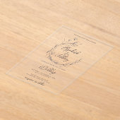 Rustikale Elegante Blumenzettelhochzeit Acryleinladungen (Ablage )