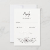 Rustikale Elegante Blumenzettelhochzeit RSVP Karte (Vorderseite)