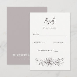 Rustikale Elegante Blumenzettelhochzeit RSVP Karte