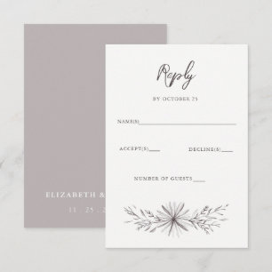 Rustikale Elegante Blumenzettelhochzeit RSVP Karte