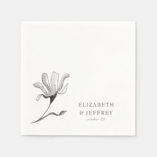 Rustikale Elegante Blumenzettelhochzeit Serviette (Vorderseite)