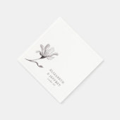 Rustikale Elegante Blumenzettelhochzeit Serviette (Ecke)