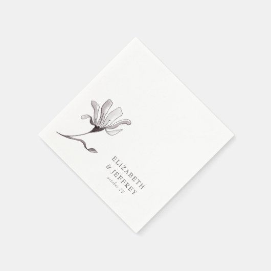 Rustikale Elegante Blumenzettelhochzeit Serviette (Ecke)