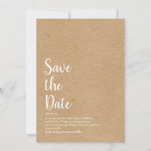 Rustikale Elegante Chic Gold Heart Script Definiti Save The Date
