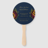 Rustikale, elegante Drehbuch Hochzeit rett Datum a Fächer (Rückseite)