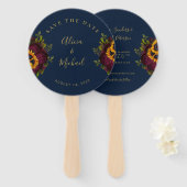 Rustikale, elegante Drehbuch Hochzeit rett Datum a Fächer (Vorne und Hinten)