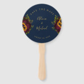 Rustikale, elegante Drehbuch Hochzeit rett Datum a Fächer (Vorderseite)