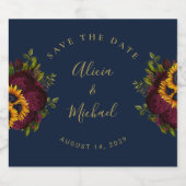 Rustikale, elegante Drehbuch Hochzeit rett Datum a Schaumweinetikett (Einzelnes Label)