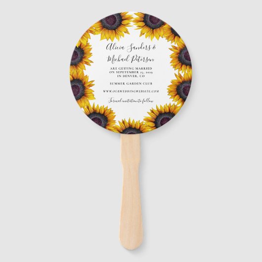 Rustikale, elegante Drehbuch Hochzeit rett Datum Fächer (Rückseite)