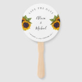 Rustikale, elegante Drehbuch Hochzeit rett Datum Fächer (Vorderseite)