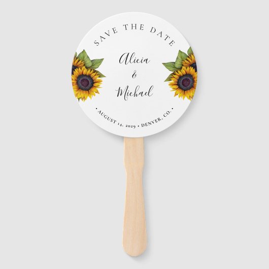 Rustikale, elegante Drehbuch Hochzeit rett Datum Fächer (Vorderseite)