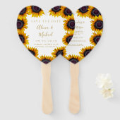 Rustikale, elegante Drehbuch Hochzeit rett Datum Fächer (Vorne und Hinten)