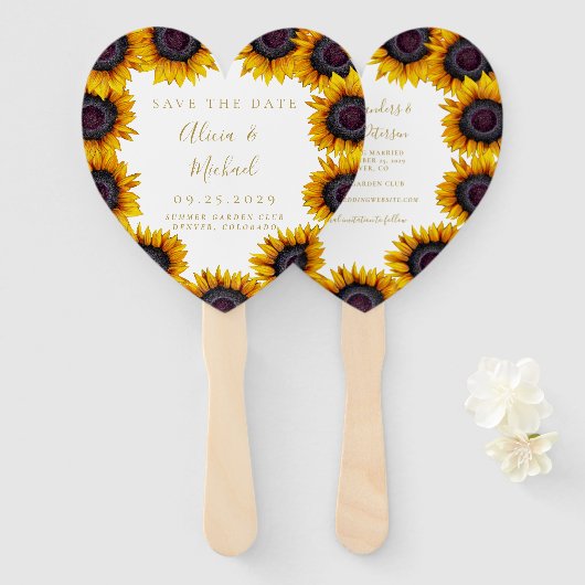 Rustikale, elegante Drehbuch Hochzeit rett Datum Fächer (Vorne und Hinten)