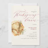 Rustikale elegante Erntedank-Dinner-Truthahn Einladung (Vorderseite)