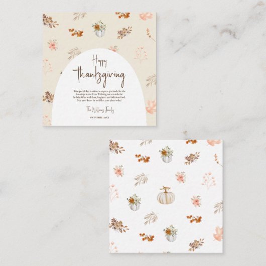 Rustikale Elegante Fall Erntedank Grußkarte Begleitkarte (Vorne/Hinten)