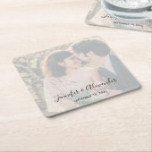 Rustikale elegante Foto-Boho-Hochzeit Rechteckiger Pappuntersetzer (angewinkelt)