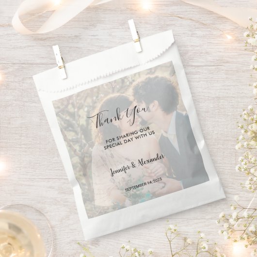 Rustikale elegante Foto-Hochzeit Danke Geschenktütchen (Ausgeschnitten)