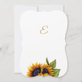 Rustikale, elegante goldene Sonnenblumen Sommerbab Einladung (Rückseite)