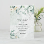 Rustikale, elegante Grüne Eukalyptus Hochzeit Einladung (Stehend Vorderseite)