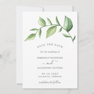 Rustikale elegante Grüne Hochzeit Save The Date
