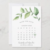 Rustikale Elegante Grüne Hochzeitsskalender Save The Date (Vorderseite)