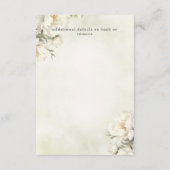 Rustikale Elegante Grüne Weiße Blumenhochzeit Begleitkarte (Rückseite)