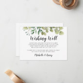 Rustikale Elegante Grüne Wunschkarte Mitteilungskarte (Vorderseite/Rückseite Beispiel)