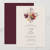 Rustikale elegante Herbst-Blumen-Hochzeitseinladun Einladung (Vorne/Hinten)