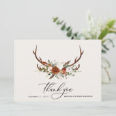 Rustikale, elegante Hochzeit dank schwarzem Stein Dankeskarte (Stehend Vorderseite)