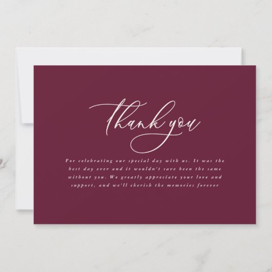 Rustikale elegante Hochzeit danke botanisch (Rückseite)