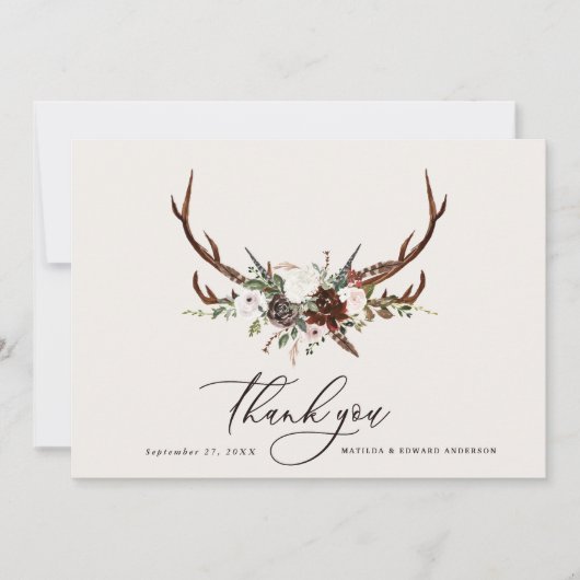 Rustikale elegante Hochzeit danke botanisch (Vorderseite)